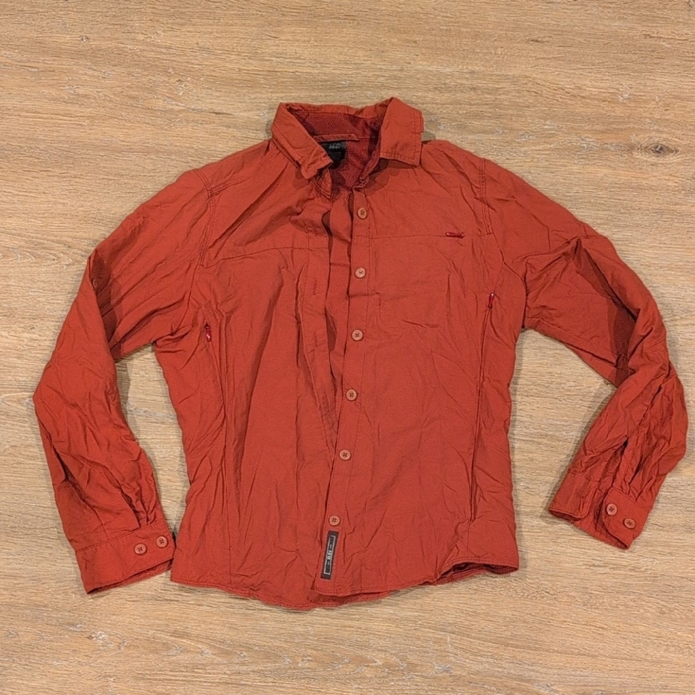 REI Button Up Hiking Shirt- Coral/Pink- XS